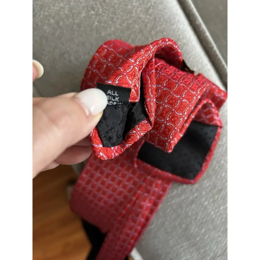 Innocenti by Tom James Silk Tie Red Blue Tall Men